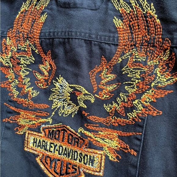 Harley-Davidson Black Casual Button Down Shirt - Picture 6 of 7
